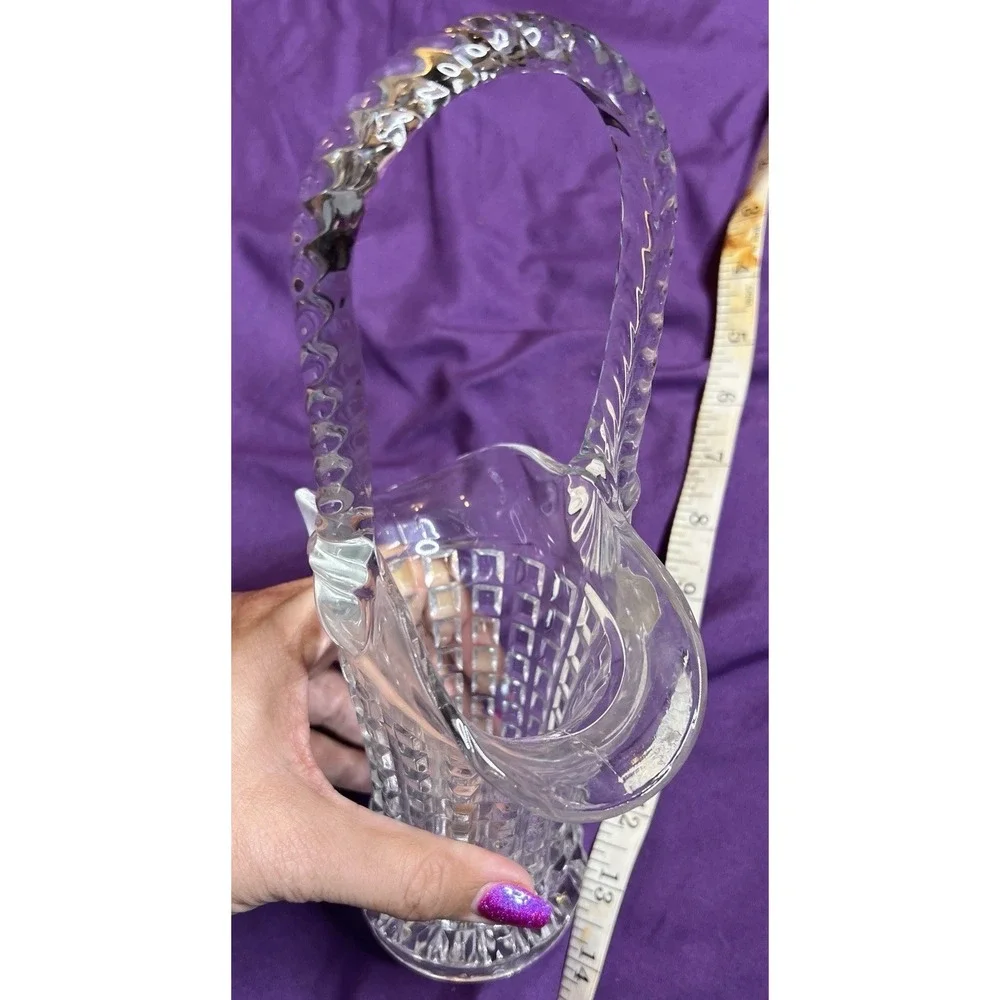 Imperial‎ Glass Co. Monticello Bellaire, USA Crystal Glass Basket Vase 10